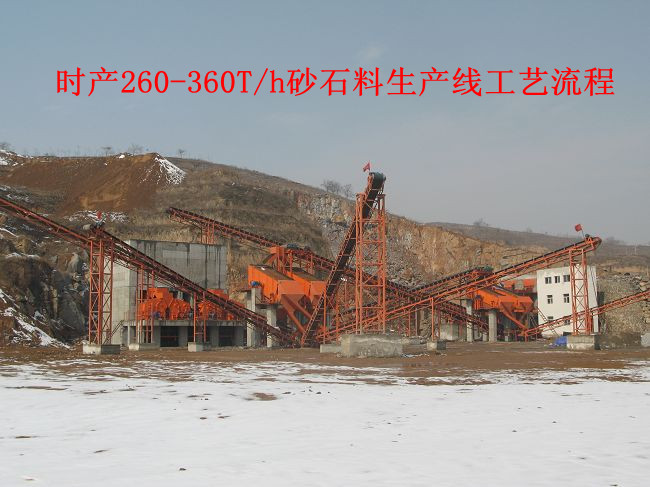 時產260-360T/h砂石料生產線工藝流程